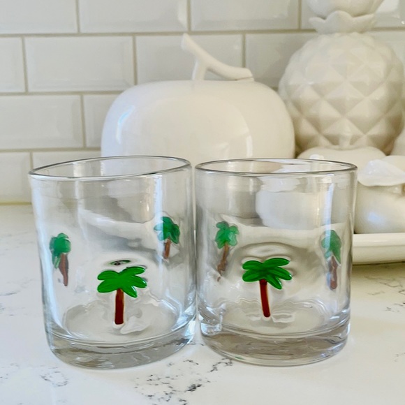 Crate&Barrel Other - Crate&barrel 🌴Palm Tree Old-Fashioned Glasses